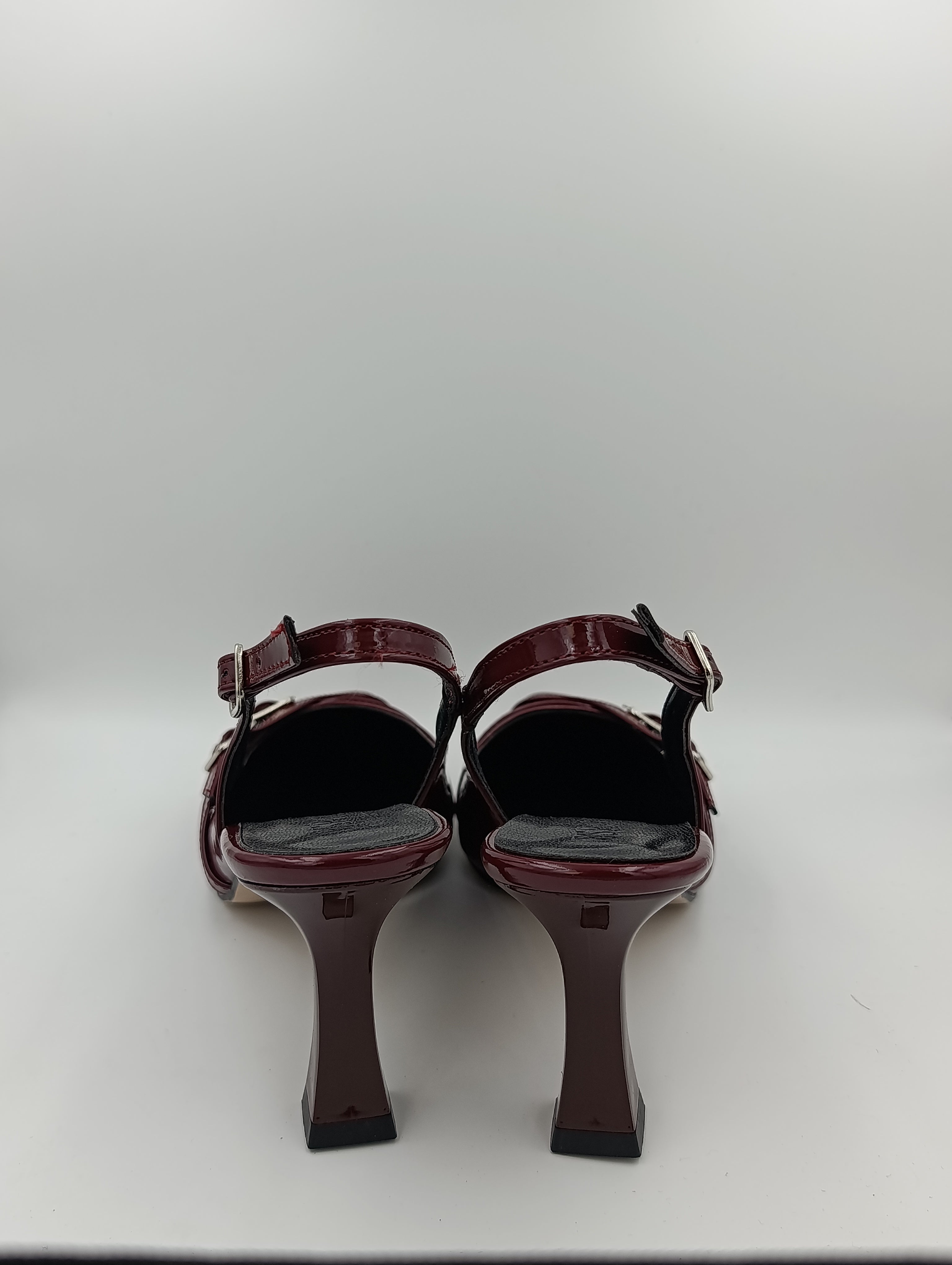 Bordo Rugan 8 Cm Kadeh Topuklu Kadın Ayakkabı