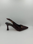 Bordo Rugan 8 Cm Kadeh Topuklu Kadın Ayakkabı