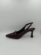 Bordo Rugan 8 Cm Kadeh Topuklu Kadın Ayakkabı