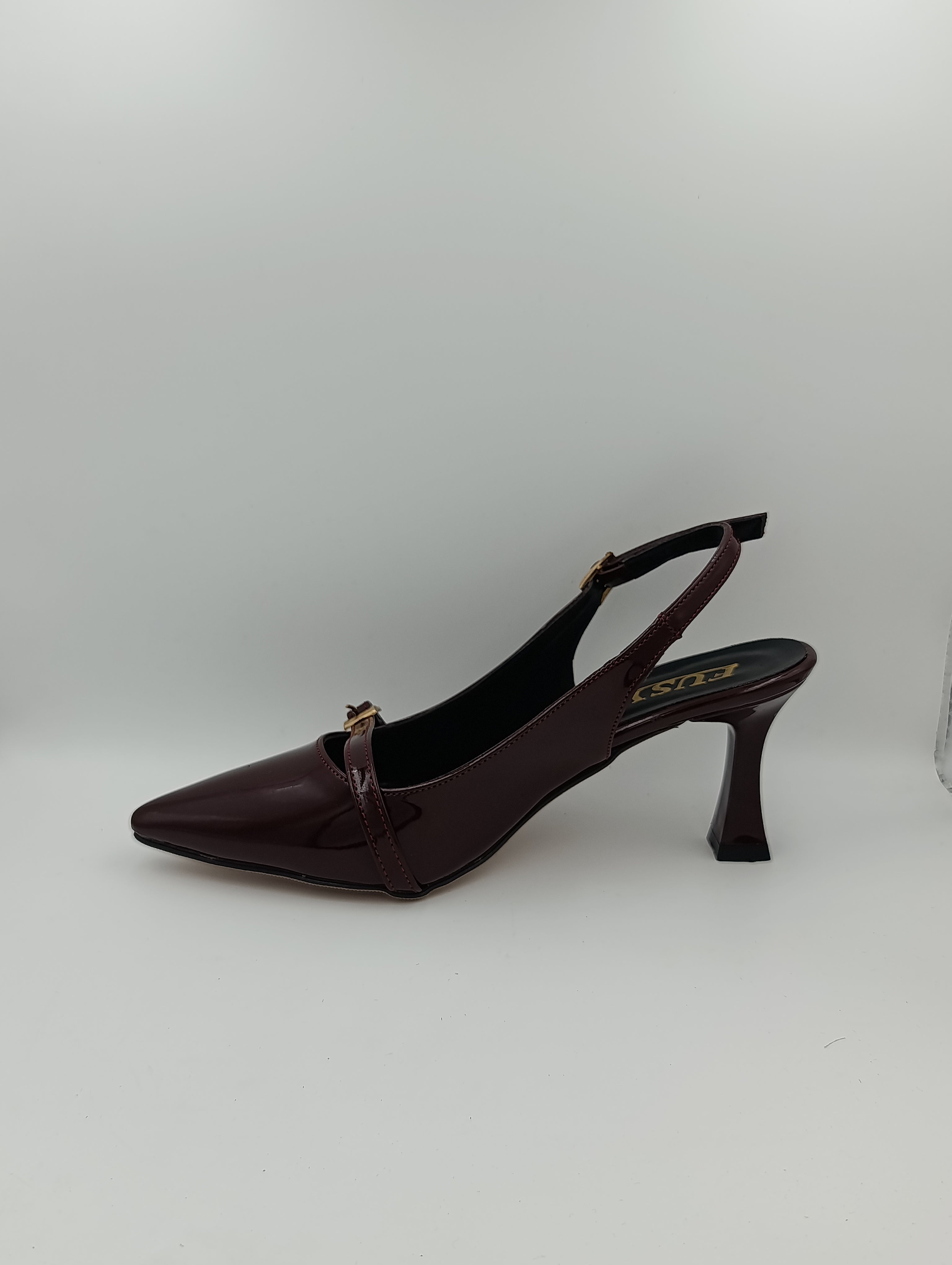 Bordo Rugan 8 Cm Kadeh Topuklu Kadın Ayakkabı