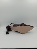 Bordo Rugan 8 Cm Kadeh Topuklu Kadın Ayakkabı