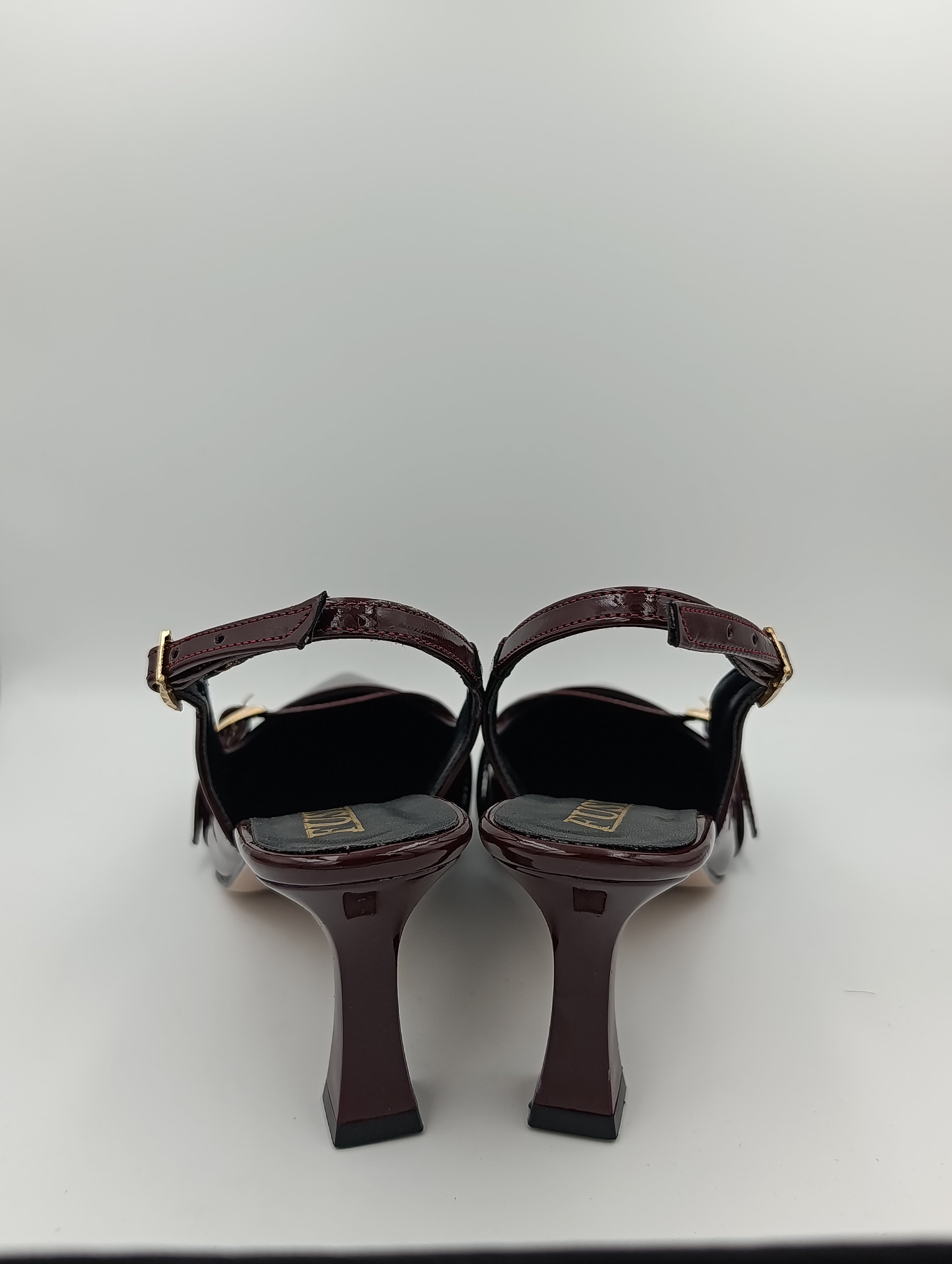 Bordo Rugan 8 Cm Kadeh Topuklu Kadın Ayakkabı