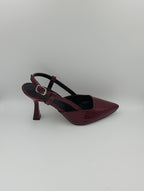 Bordo Rugan 8 Cm Kadeh Topuk Kadın Ayakkabı
