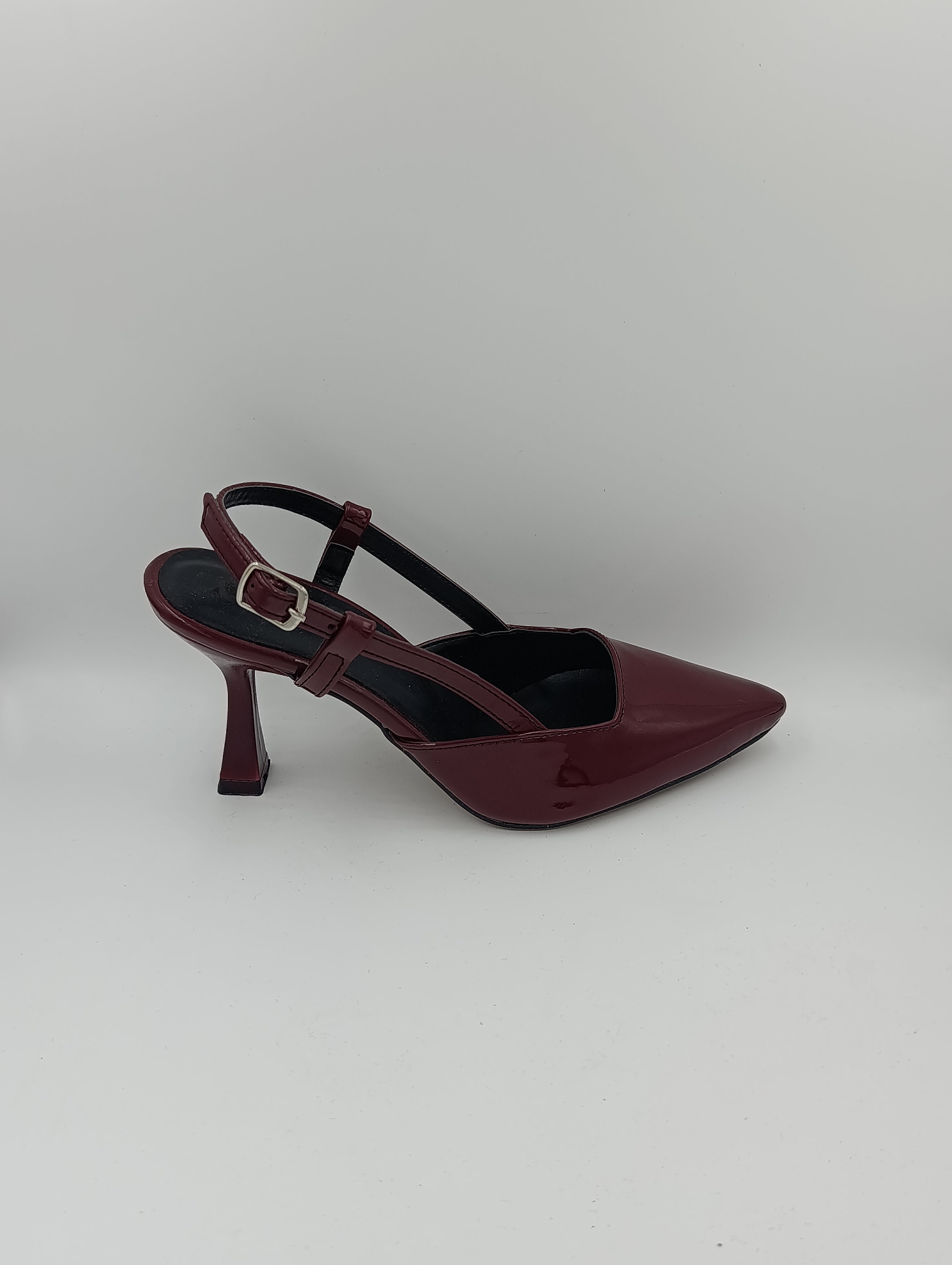 Bordo Rugan 8 Cm Kadeh Topuk Kadın Ayakkabı
