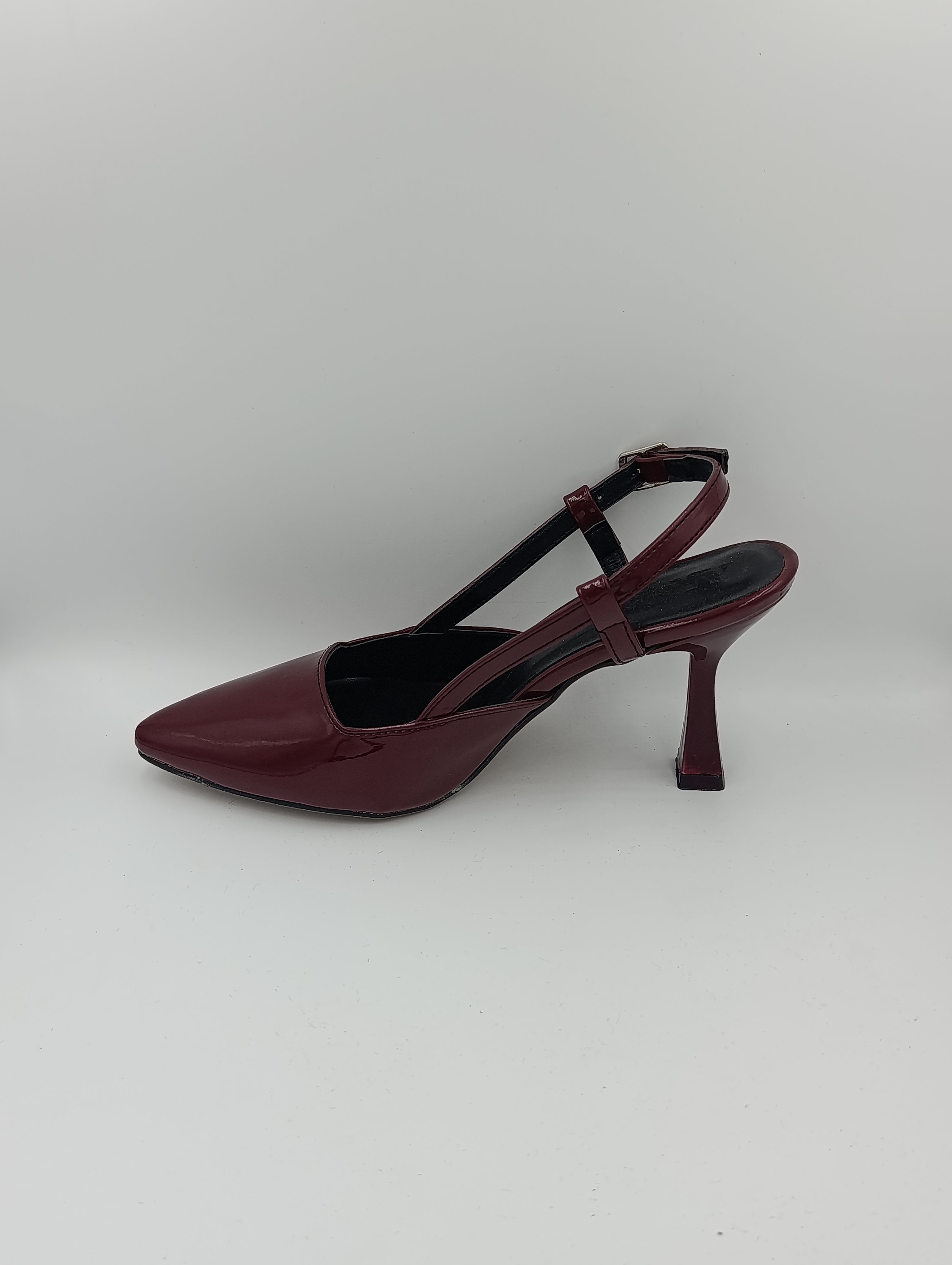 Bordo Rugan 8 Cm Kadeh Topuk Kadın Ayakkabı