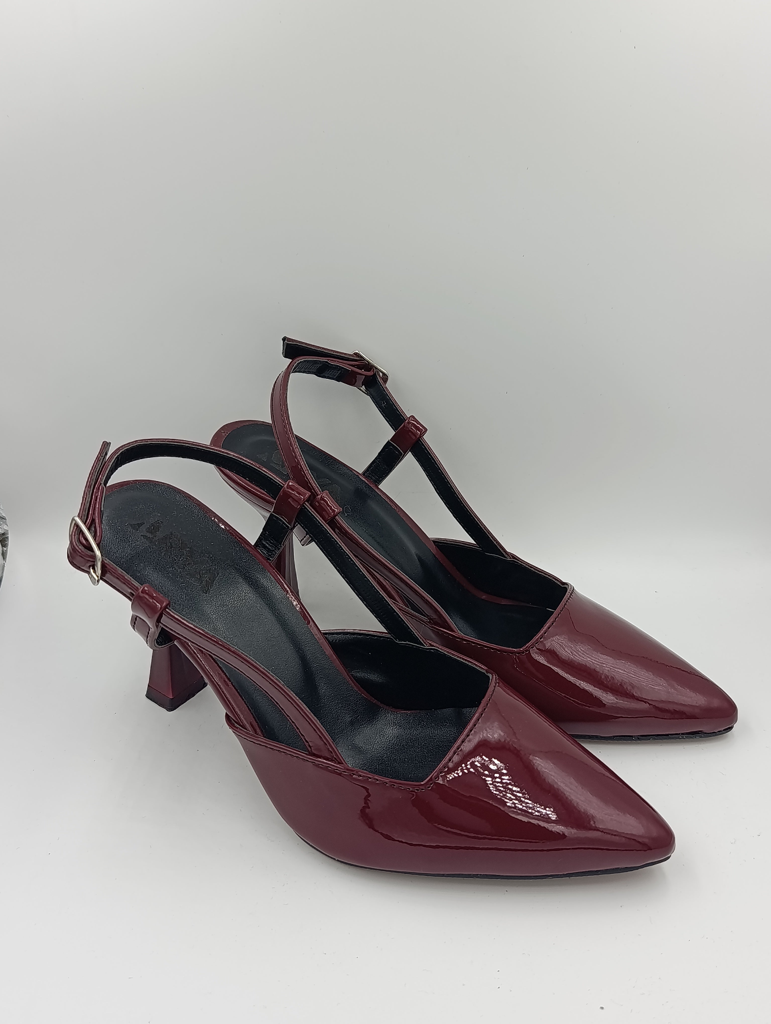 Bordo Rugan 8 Cm Kadeh Topuk Kadın Ayakkabı