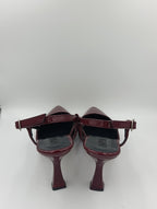 Bordo Rugan 8 Cm Kadeh Topuk Kadın Ayakkabı
