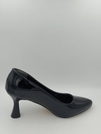 Siyah Rugan 8 cm Kadeh Topuklu Stiletto Kadın Ayakkabı
