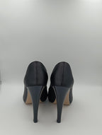 Premium Siyah Saten İnce Topuk Stiletto