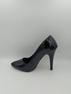 Premium Siyah Rugan İnce Topuk Stiletto