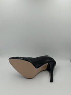 Premium Siyah Rugan İnce Topuk Stiletto