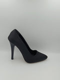 Premium Siyah Saten İnce Topuk Stiletto