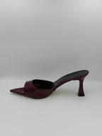 Bordo Rugan 8 Cm Kadeh Topuklu Kadın Terlik