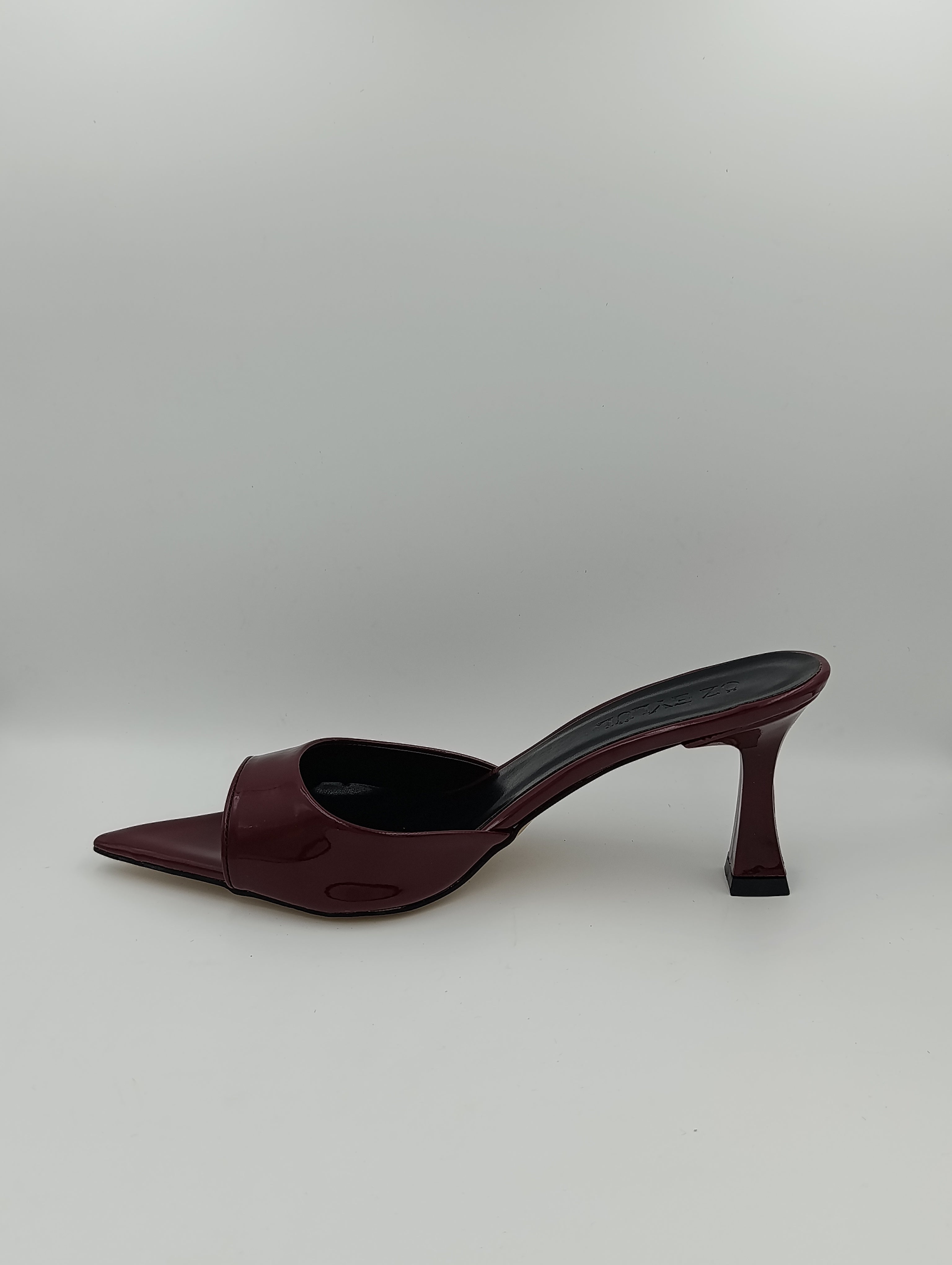 Bordo Rugan 8 Cm Kadeh Topuklu Kadın Terlik