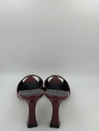Bordo Rugan 8 Cm Kadeh Topuklu Kadın Terlik
