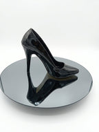 Premium Siyah Rugan İnce Topuk Stiletto