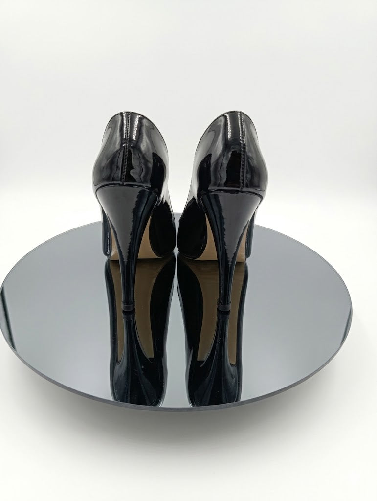 Premium Siyah Rugan İnce Topuk Stiletto