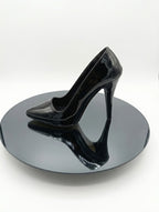 Premium Siyah Rugan İnce Topuk Stiletto