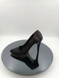 Premium Siyah Saten İnce Topuk Stiletto