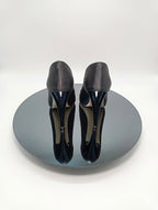 Premium Siyah Saten İnce Topuk Stiletto